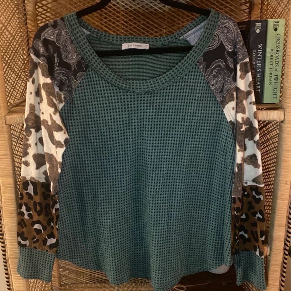 Ces Femme green boho top